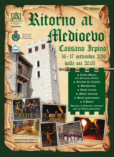 Il 16 e il 17 settembre ritorno al Medioevo nel borgo di Cassano Irpino