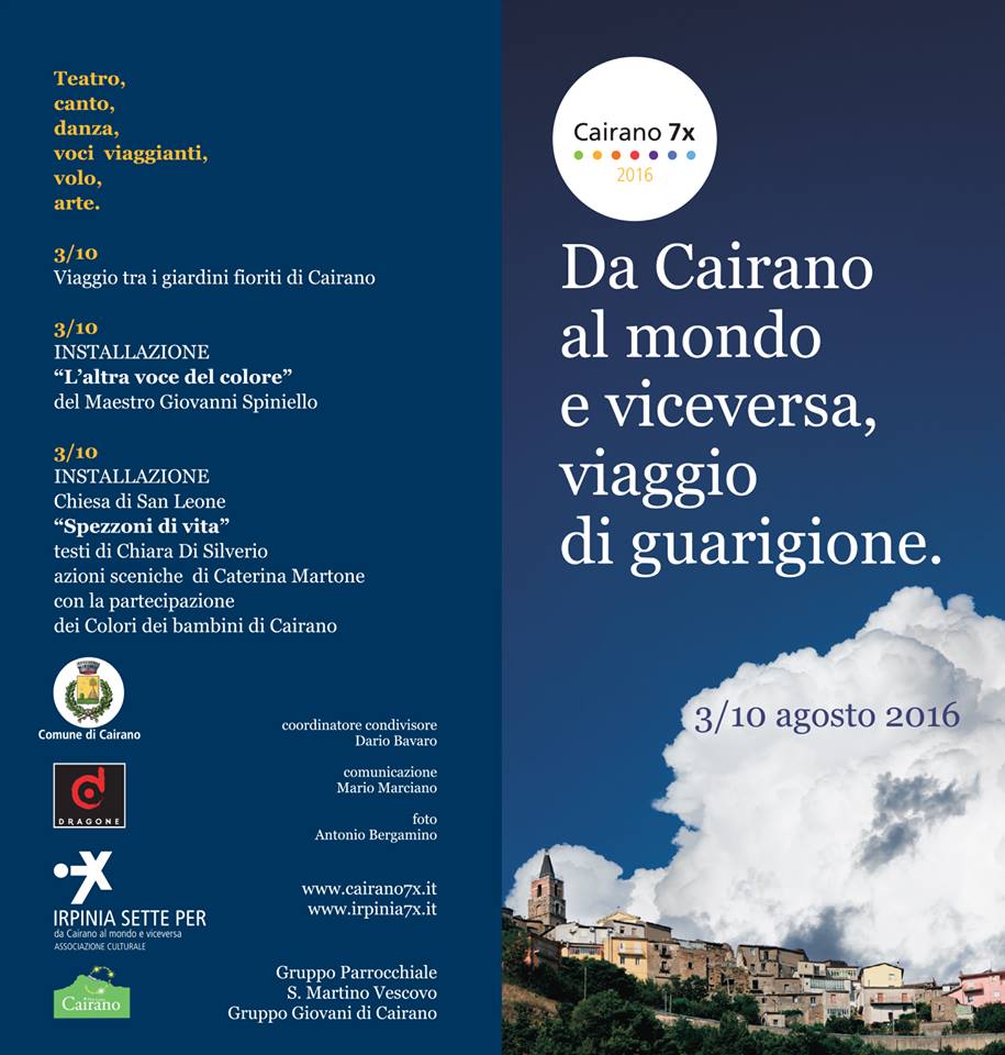 Cairano 7x: dal 3 al 10 agosto "da Cairano al mondo e viceversa, un viaggio di guarigione"