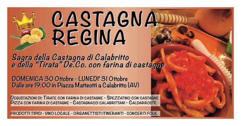 Domenica 30 e 31 ottobre sagra della castagna regina a Calabritto