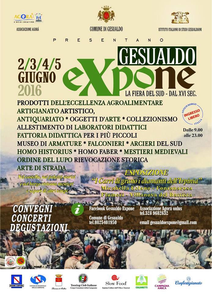 Gesualdo EXPONE, dal 2 al 5 Giugno 2016