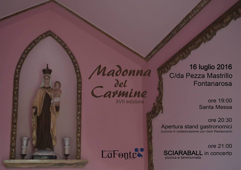 Fontanarosa: XVII edizione della festa dedicata alla Madonna del Carmine