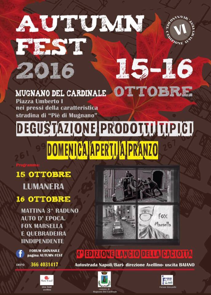 Autumn Fest: il 15 e 16 ottobre a Mugnano del Cardinale si festeggia l'arrivo dell'autunno