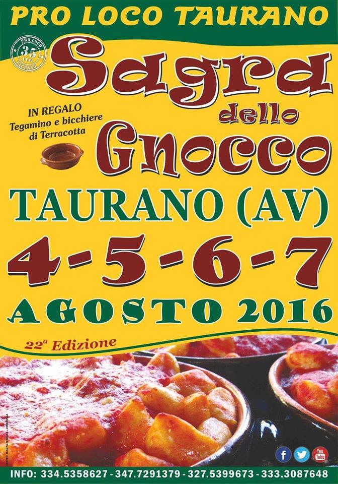 A Taurano 22ª sagra dello gnocco: dal 4 al 7 agosto