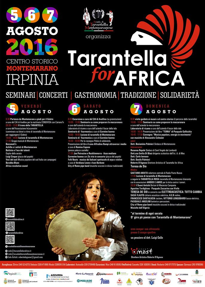 Dal 5 al 7 Agosto a Montemarano una nuova edizione di "Tarantella for Africa"