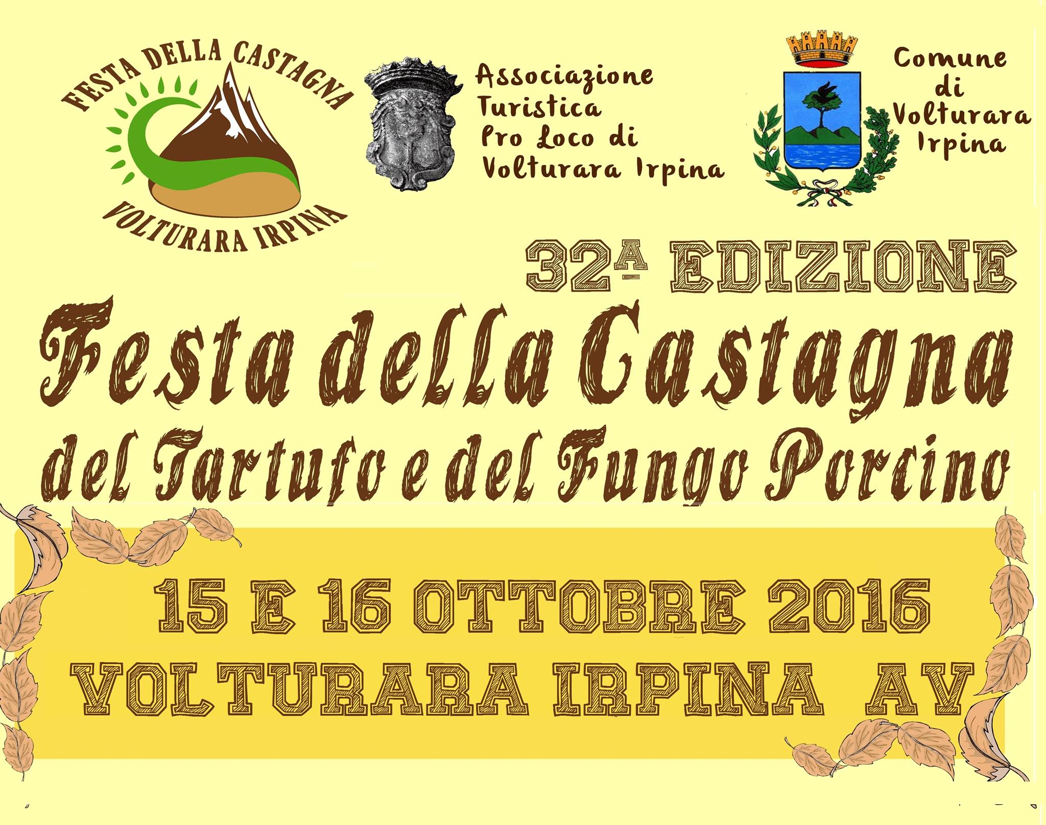 32° Sagra della castagna, del Tartufo e del Fungo Porcino a Volturara Irpina il 15 e il 16 ottobre