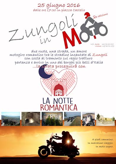 Il 25 giugno la 2ª edizione di "Zungoli in Moto"